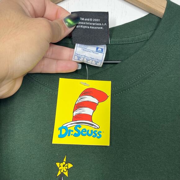 NEW Vintage Dr. Seuss T-Shirt Men's Size Large Green Don't Be A Grinch Deadstock - Picture 6 of 8